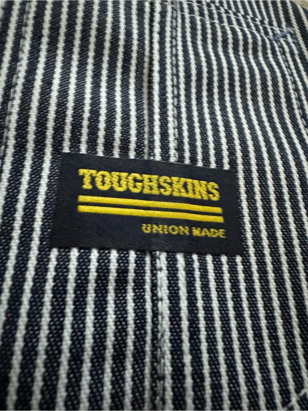 Toughskins Black and White Striped Denim Top with Label Detail